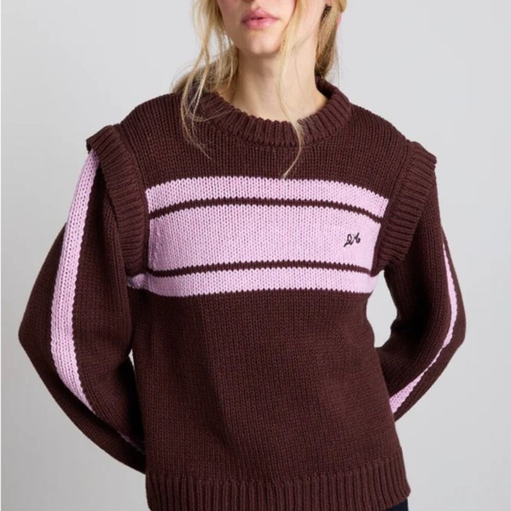 Damson Madder Poppy Convertible Crewneck Sweater Size 8 M Brown Y2K